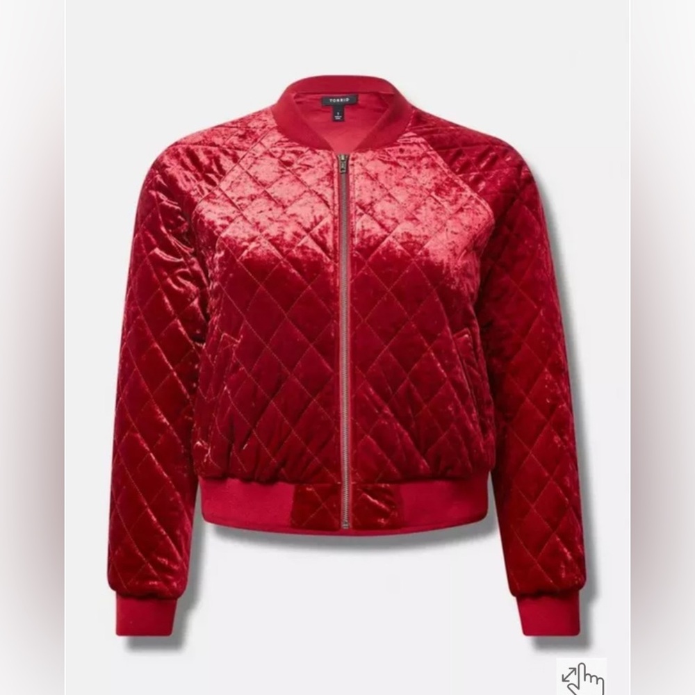 Velvet Quilted Bomber torrid size 2